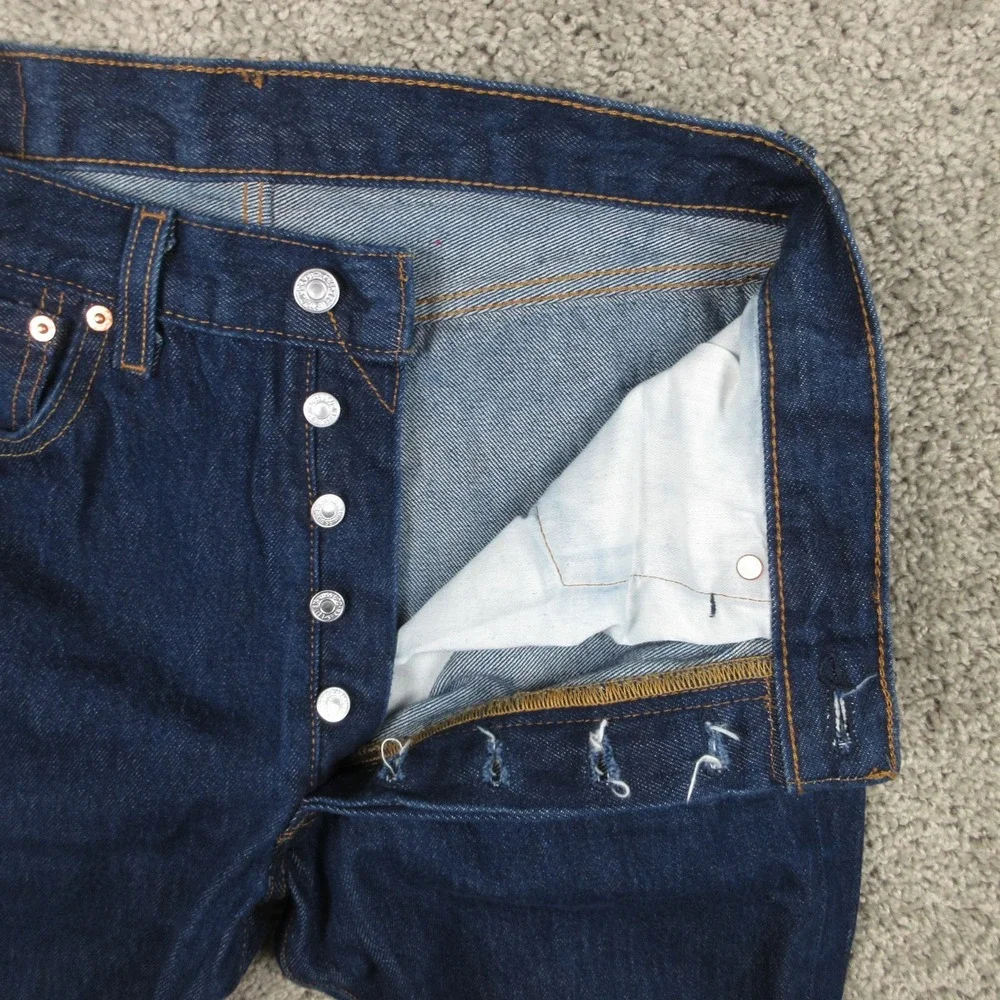 Levis Jeans Mens 32x30 Blue 501 Button Fly Original Straight Dark Denim Pants